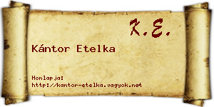 Kántor Etelka névjegykártya